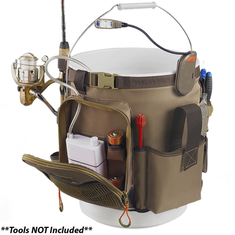 Wild River Wild River RIGGER 5 Gallon Bucket Organizer w/Light, Plier Holder & Retractable Lanyard Hunting & Fishing