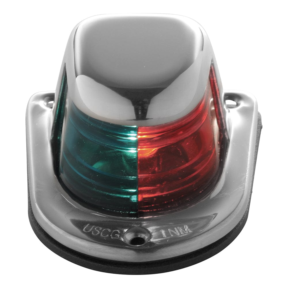 Attwood Marine Attwood 1-Mile Deck Mount, Bi-Color Red/Green Combo Sidelight - 12V - Stainless Steel Housing Lighting