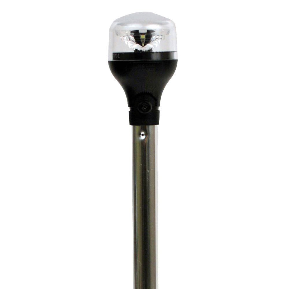 Attwood Marine Attwood LightArmor All-Around Light - 12" Aluminum Pole - Black Vertical Composite Base w/Adapter Lighting