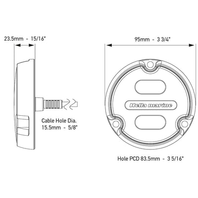 Hella Marine Hella Marine Apelo A1 Blue White Underwater Light - 1800 Lumens - Black Housing - White Lens Lighting