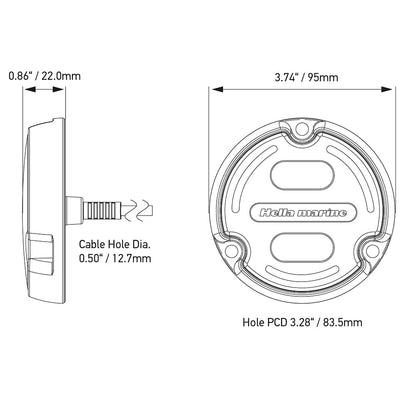 Hella Marine Hella Marine Apelo A2 Blue White Underwater Light - 3000 Lumens - Black Housing - Charcoal Lens w/Edge Light Lighting