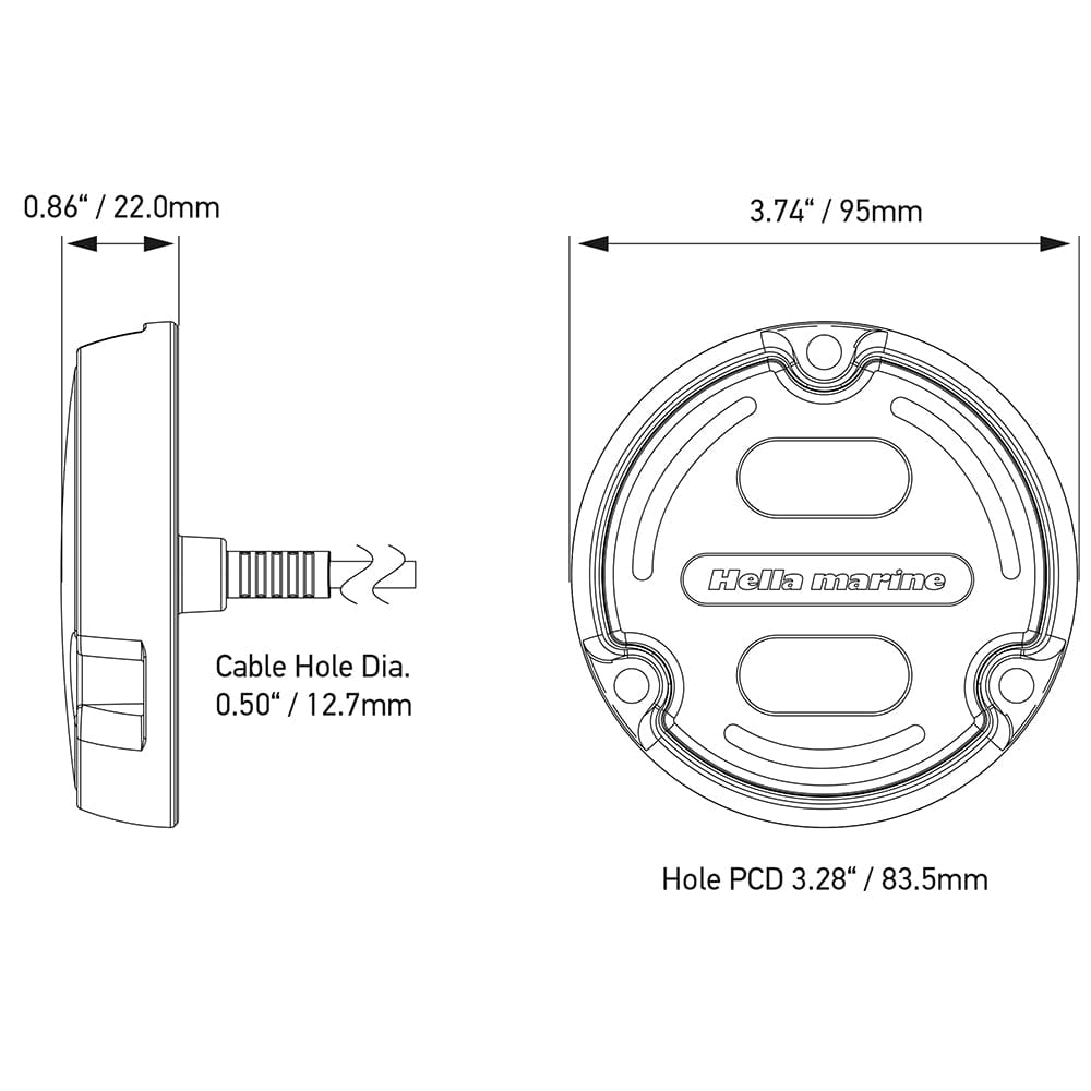 Hella Marine Hella Marine Apelo A2 Blue White Underwater Light - 3000 Lumens - Bronze Housing - White Lens w/Edge Light Lighting