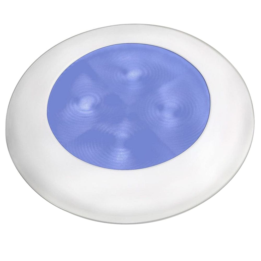 Hella Marine Hella Marine Blue LED Round Courtesy Lamp - White Bezel - 24V Lighting