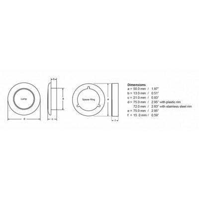 Hella Marine Hella Marine Polished Stainless Steel Rim LED Courtesy Lamp - Blue Lighting