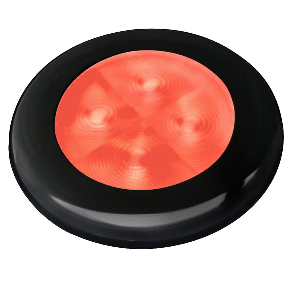 Hella Marine Hella Marine Slim Line LED 'Enhanced Brightness' Round Courtesy Lamp - Red LED - Black Plastic Bezel - 12V Lighting