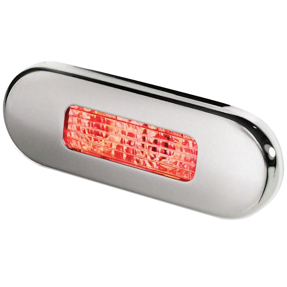 Hella Marine Hella Marine Surface Mount Oblong LED Courtesy Lamp - Red LED - Stainless Steel Bezel Lighting