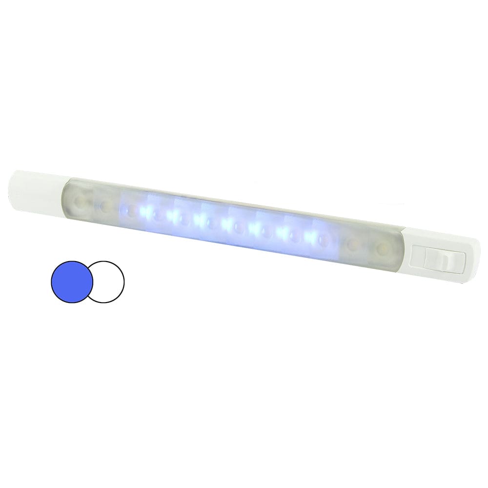 Hella Marine Hella Marine Surface Strip Light w/Switch - White/Blue LEDs - 12V Lighting