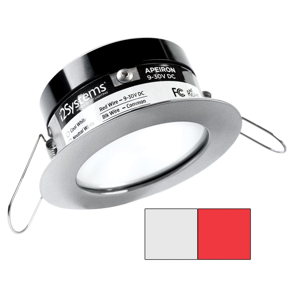 I2Systems Inc i2Systems Apeiron PRO A503 - 3W Spring Mount Light - Round - Cool White & Red - Brushed Nickel Finish Lighting