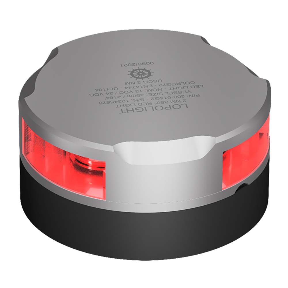 Lopolight Lopolight 360° Navigation Light - 2nm f/Vessels Up To 164'(50M) - 0.7M Cable - Red w/Silver Housing Lighting