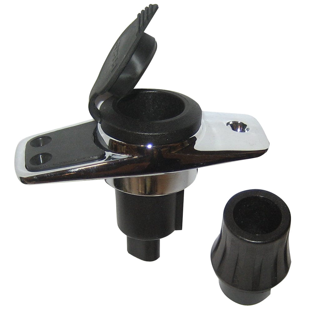 Perko Perko Locking Collar Pole Light Mounting Base - 2 Pin - Chrome Plated w/Black Cover Lighting