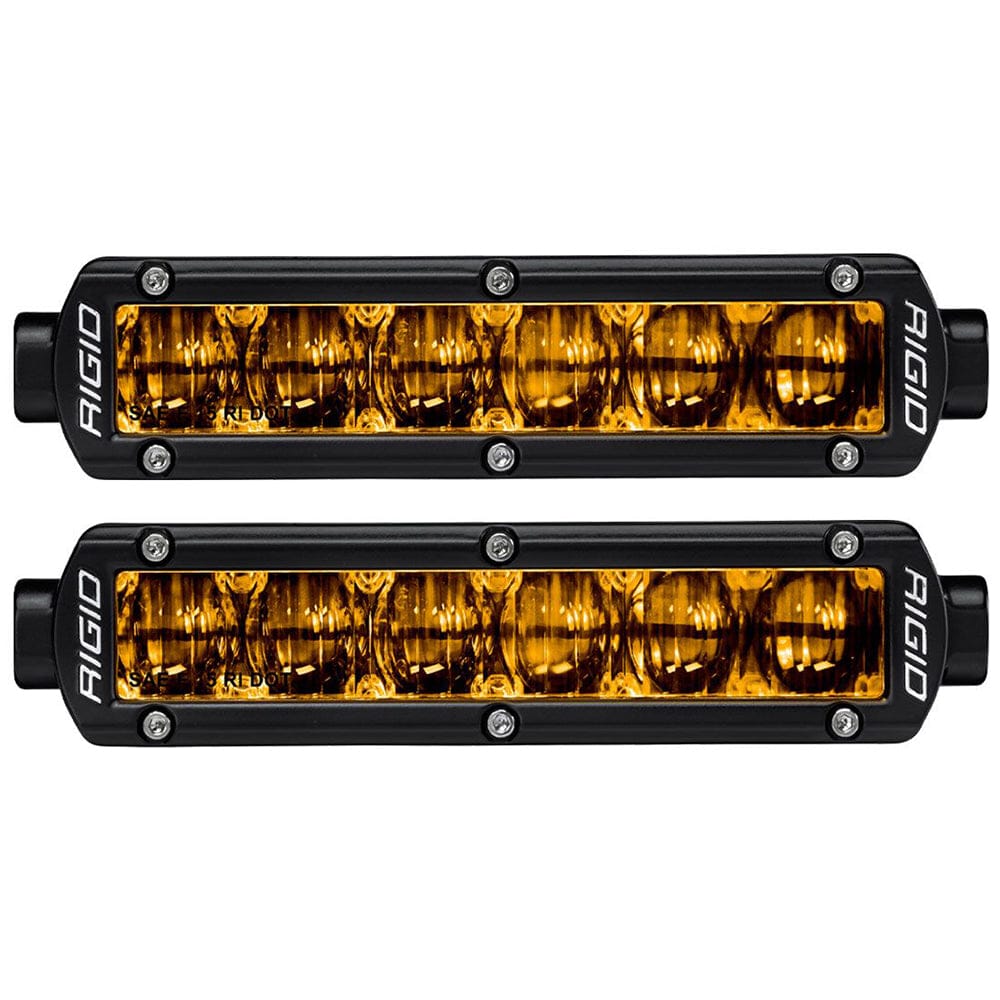 RIGID Industries RIGID Industries 6" SR-Series SAE Compliant Fog Light - Black w/Yellow Light Lighting