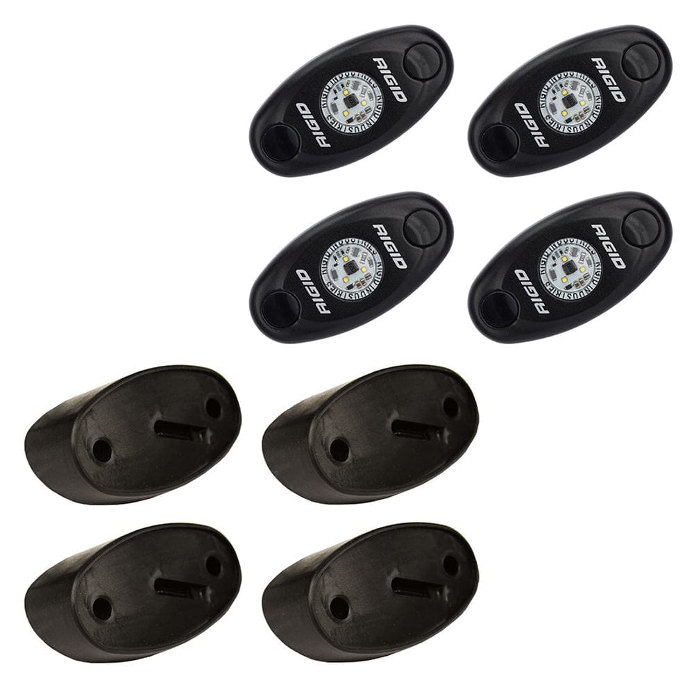 RIGID Industries RIGID Industries A-Series Rock Light Kit - 4 Amber Lights - Black Lighting