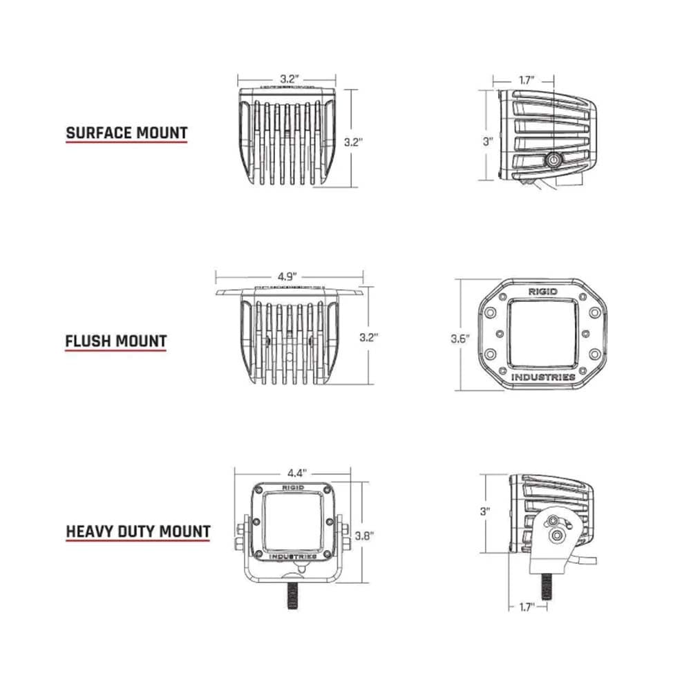 RIGID Industries RIGID Industries D-Series Pro Dually Spot Surface Mount Pair - Midnight Edition Lighting