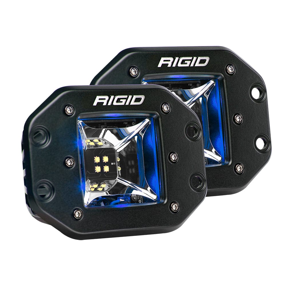 RIGID Industries RIGID Industries Radiance Scene Lights - Flush Mount Pair - Black w/Blue LED Backlights Lighting