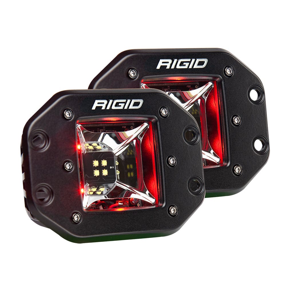 RIGID Industries RIGID Industries Radiance Scene Lights - Flush Mount Pair - Black w/Red LED Backlights Lighting