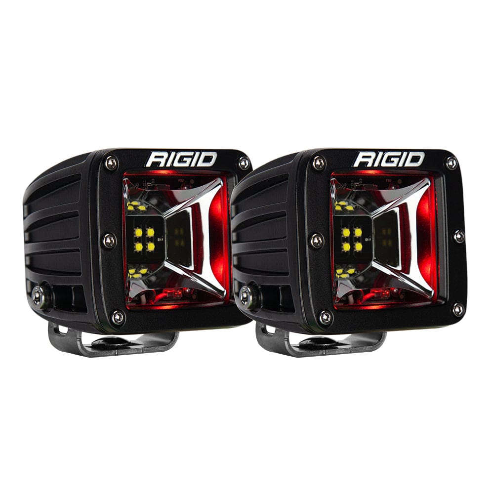 RIGID Industries RIGID Industries Radiance Scene Lights - Surface Mount Pair - Black w/Red LED Backlight Lighting