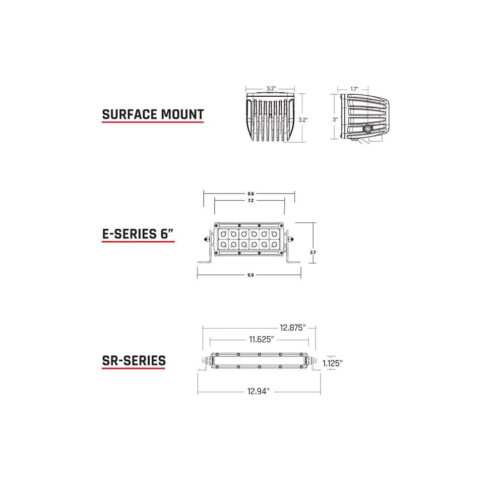 RIGID Industries RIGID Industries SAE Compliant E-Series 6" Light Bar - Pair - Black Lighting