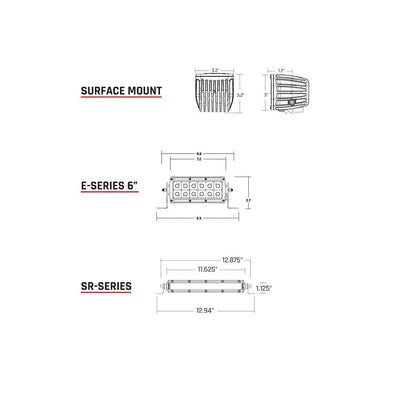 RIGID Industries RIGID Industries SAE Compliant E-Series 6" Light Bar - Pair - Black Lighting