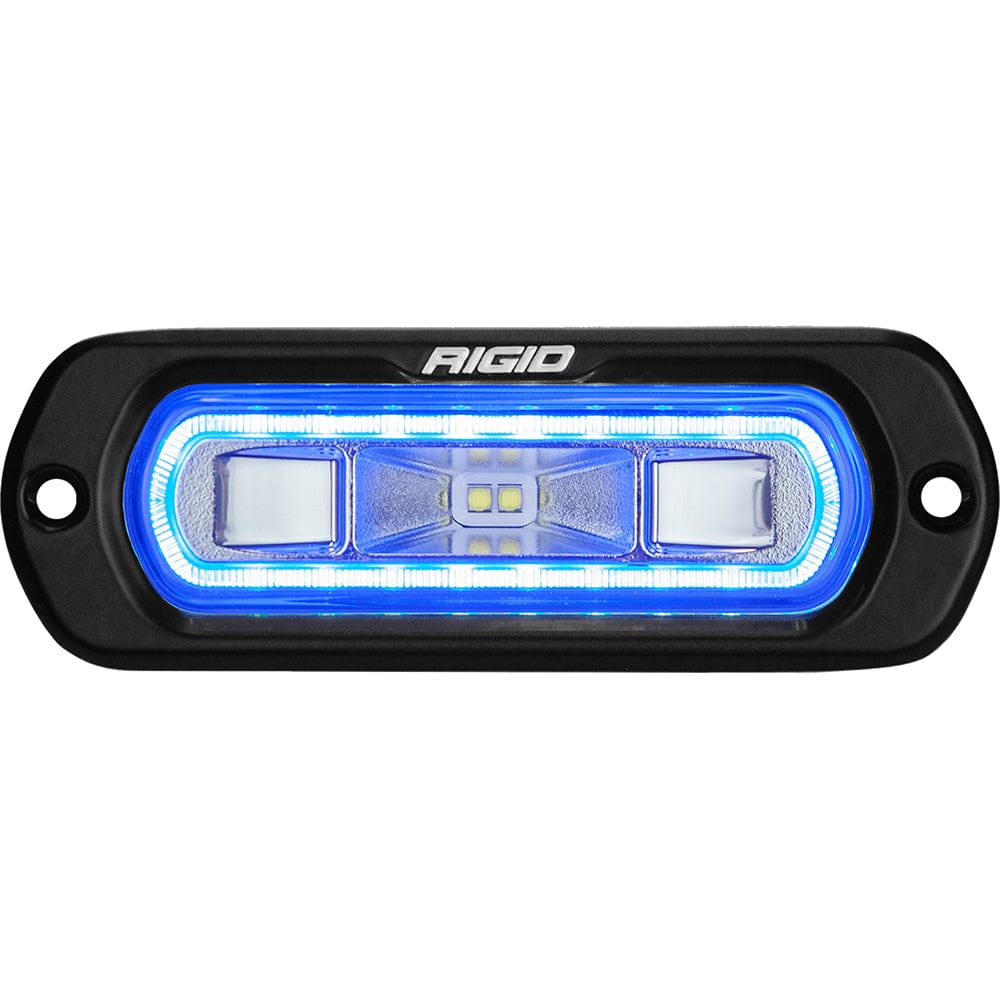 RIGID Industries RIGID Industries SR-L Series Marine Spreader Light - Black Flush Mount - White Light w/Blue Halo Lighting