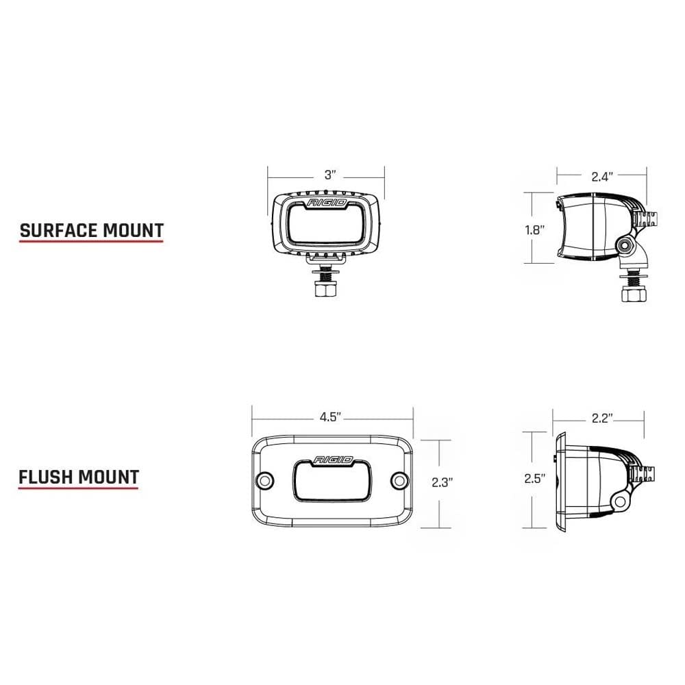 RIGID Industries RIGID Industries SR-M Series Pro Hybrid-Diffused LED Surface Mount - White Lighting