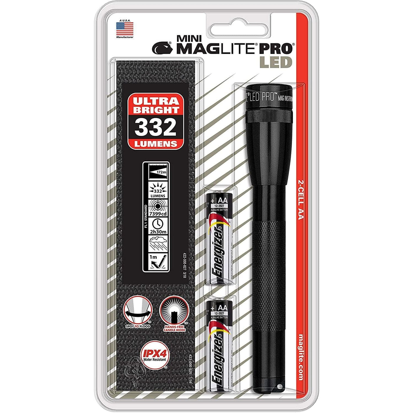 Maglite Mini Maglite LED PRO 2AA Flashlgiht w Holster Black Lights