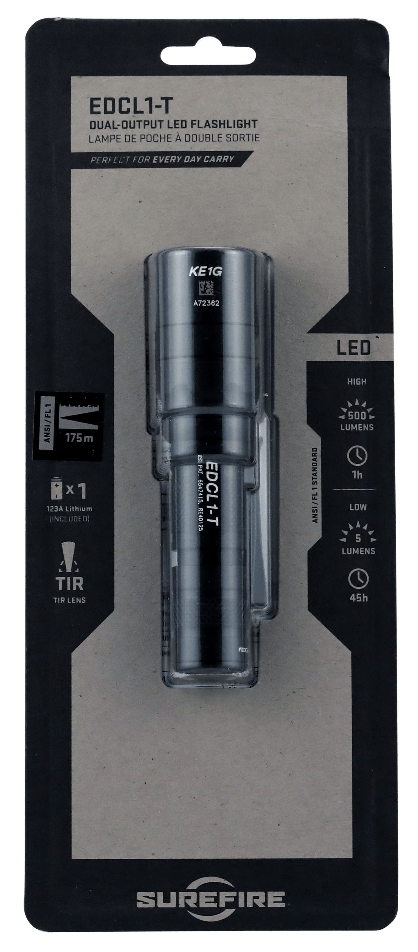 SureFire SureFire EDCL1T Dual Output Everyday Carry LED Flashlight Lights