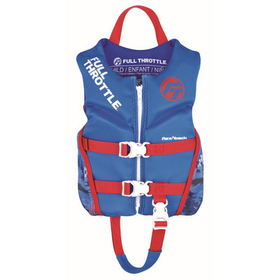 Full Throttle Full Throttle Child Rapid-Dry Flex-Back Life Jacket Blue Marine And Water Sports