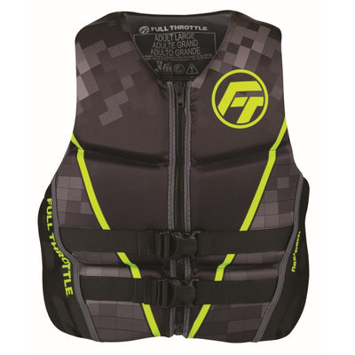 Full Throttle Full Throttle Mens Rapid-Dry Flex-Back Life Jacket Large / Green Marine And Water Sports