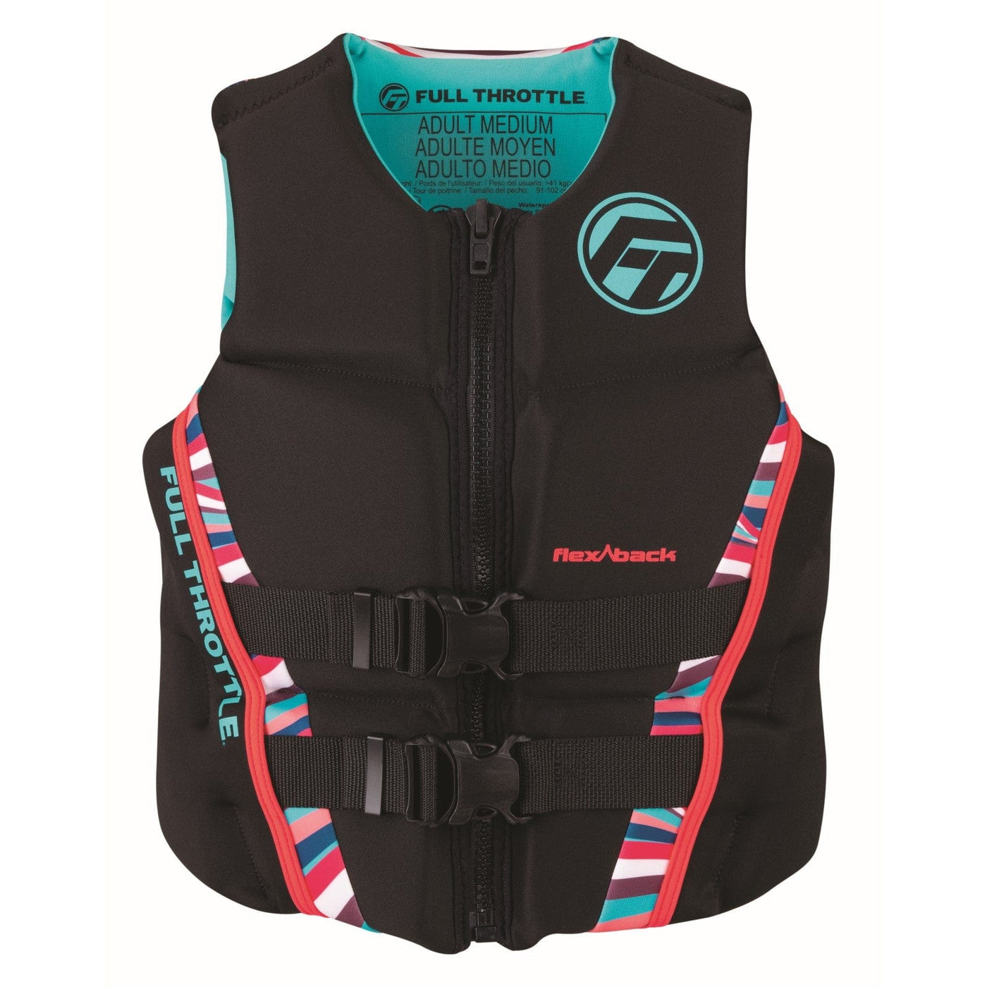 Full Throttle Full Throttle Womens Rapid-Dry Flex-Back Life Jacket Pnk Extra Large Marine And Water Sports