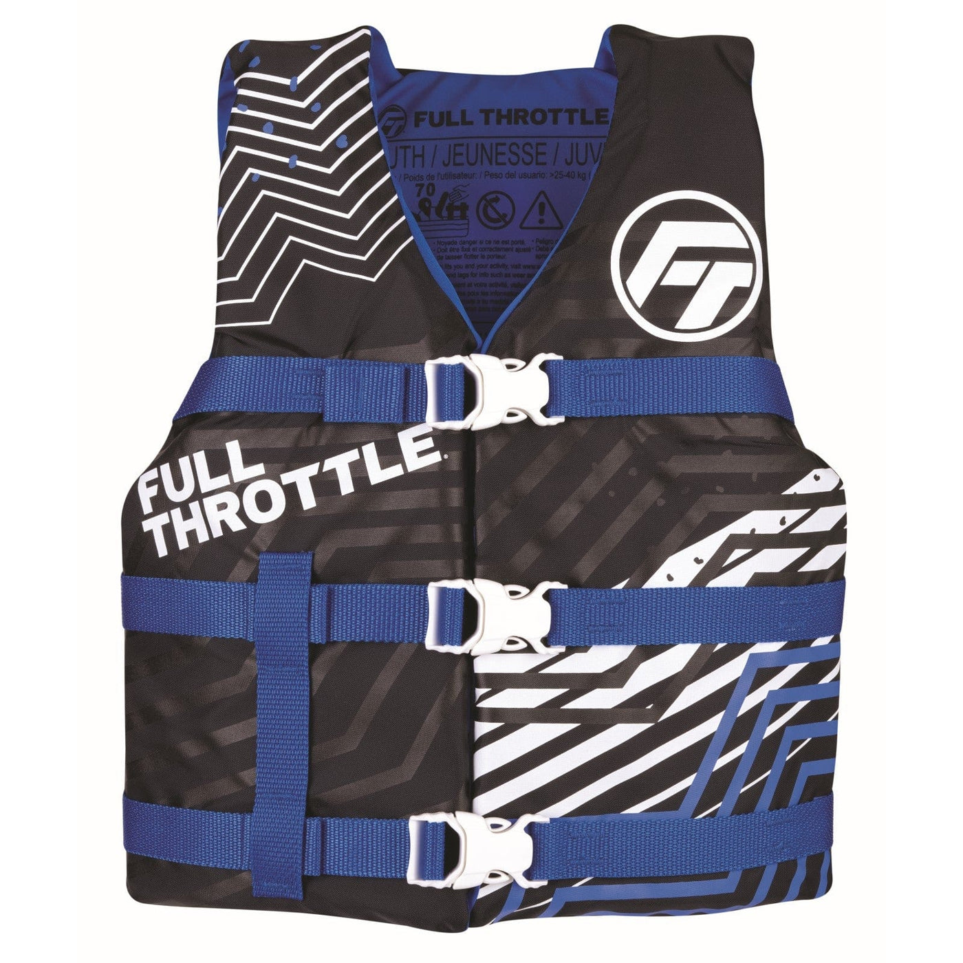 Full Throttle Full Throttle Youth Nylon Life Jacket Blue Marine And Water Sports