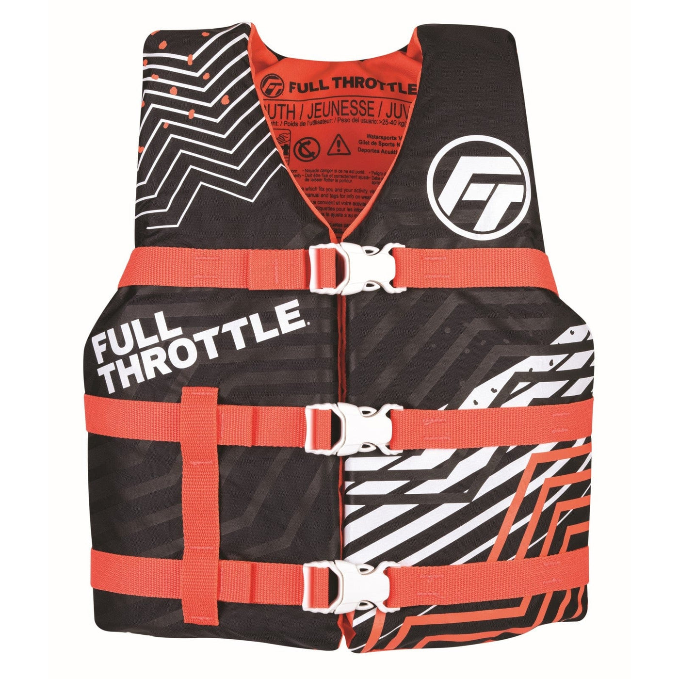 Full Throttle Full Throttle Youth Nylon Life Jacket Pink Marine And Water Sports