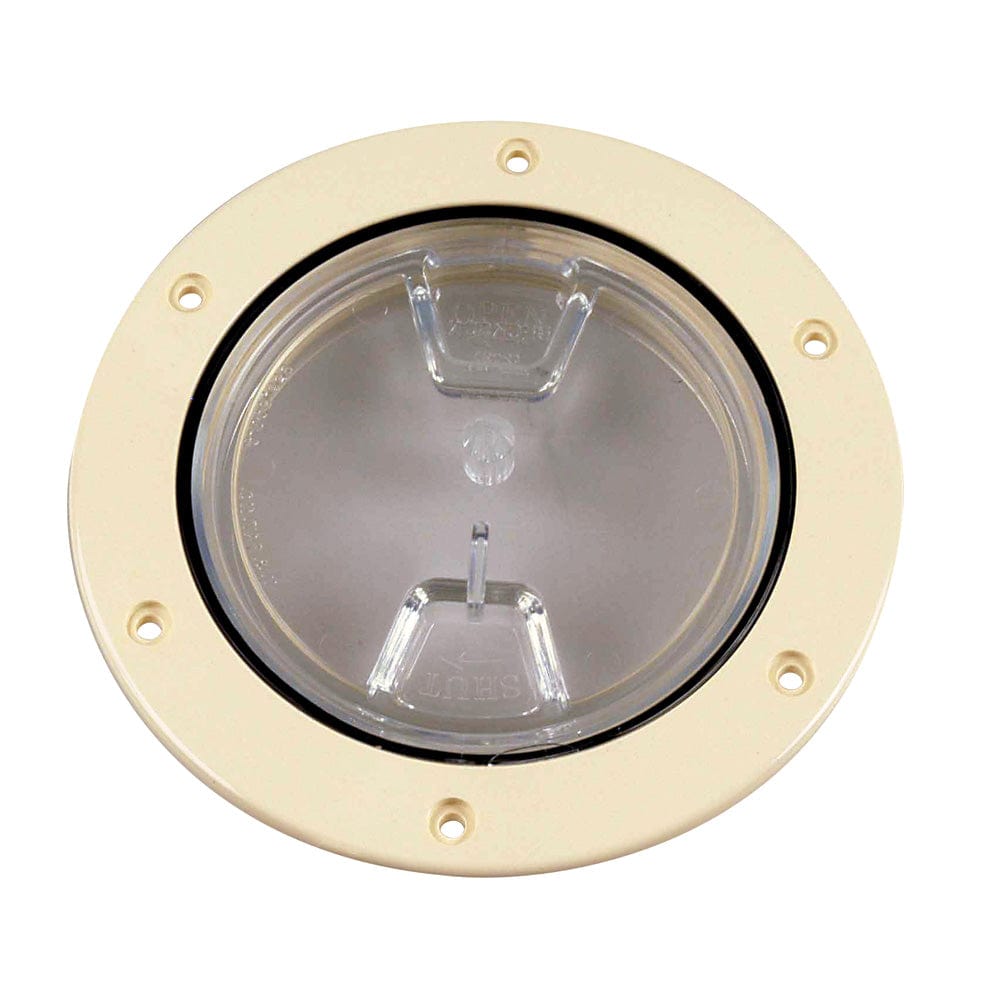 Beckson Marine Beckson 4" Clear Center Screw-Out Deck Plate - Beige Marine Hardware