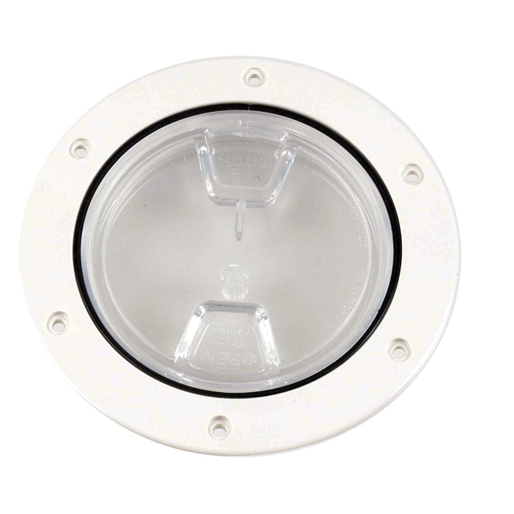 Beckson Marine Beckson 4" Clear Center Screw-Out Deck Plate - White Marine Hardware