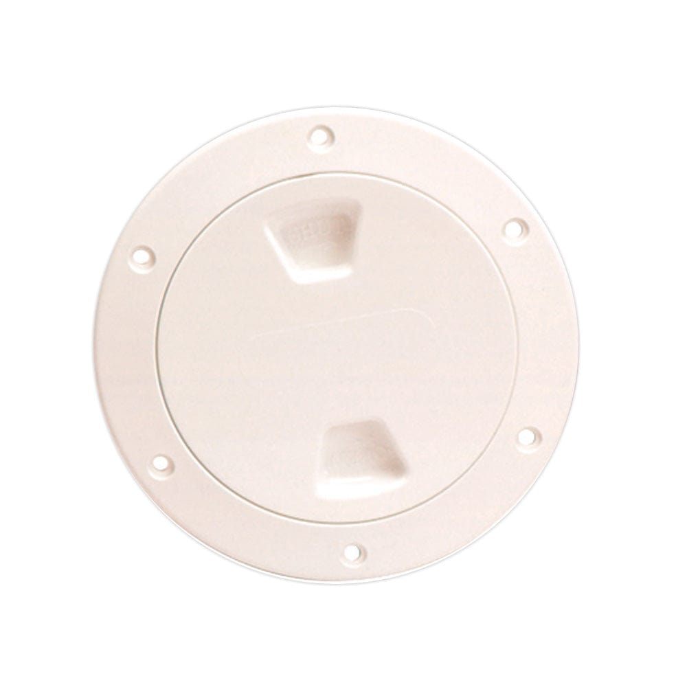 Beckson Marine Beckson 4" Smooth Center Screw-Out Deck Plate - Beige Marine Hardware