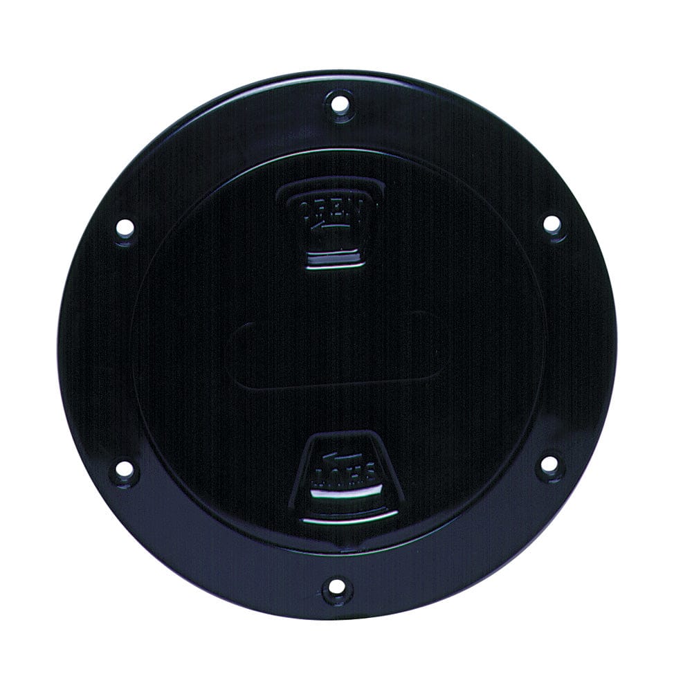 Beckson Marine Beckson 4" Smooth Center Screw-Out Deck Plate - Black Marine Hardware