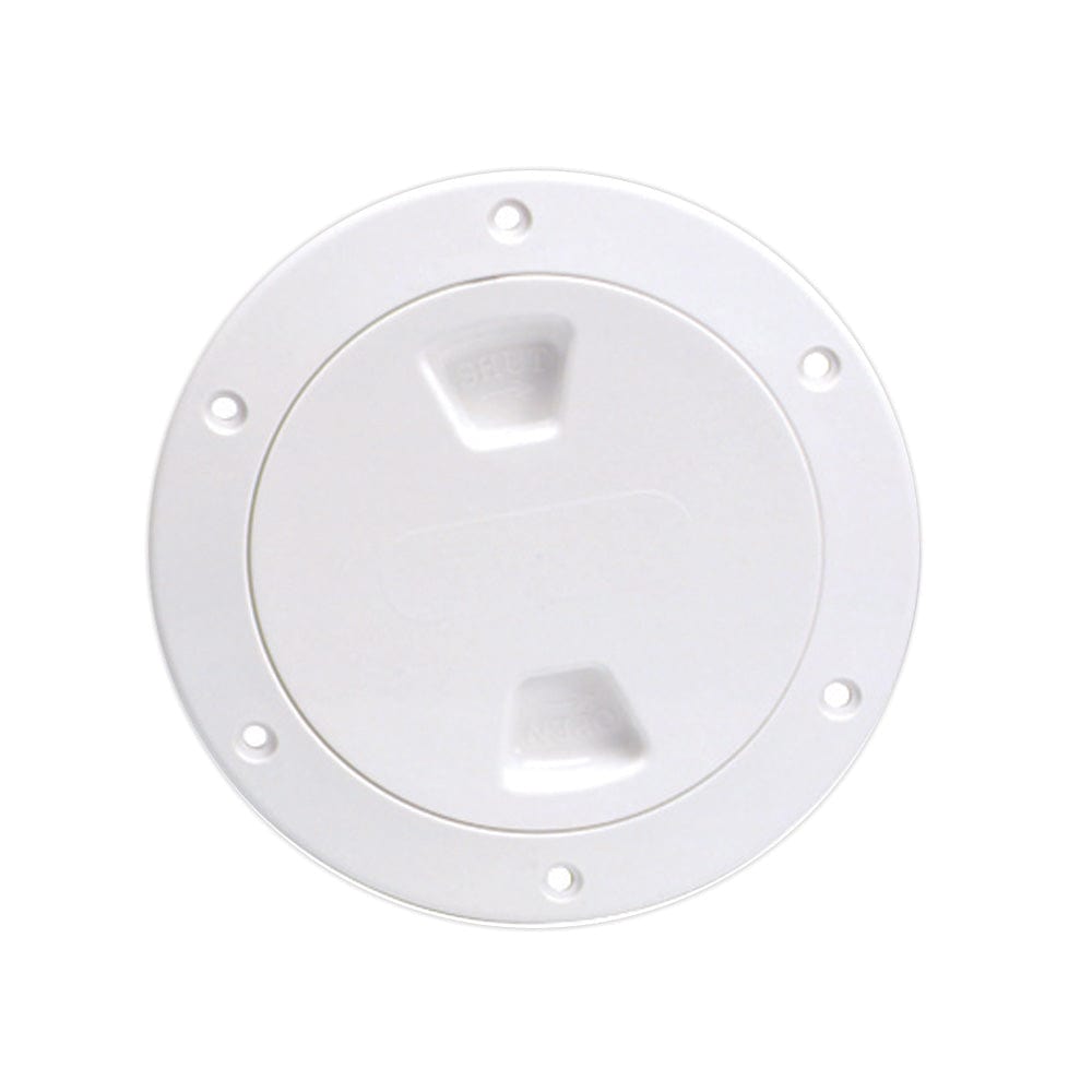 Beckson Marine Beckson 4" Smooth Center Screw-Out Deck Plate - White Marine Hardware