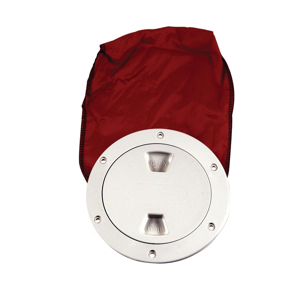 Beckson Marine Beckson 4" Stow-Away Deck Plate - White w/12" Bag Marine Hardware