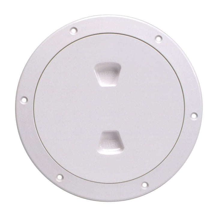 Beckson Marine Beckson 6" Smooth Center Screw-Out Deck Plate - White Marine Hardware