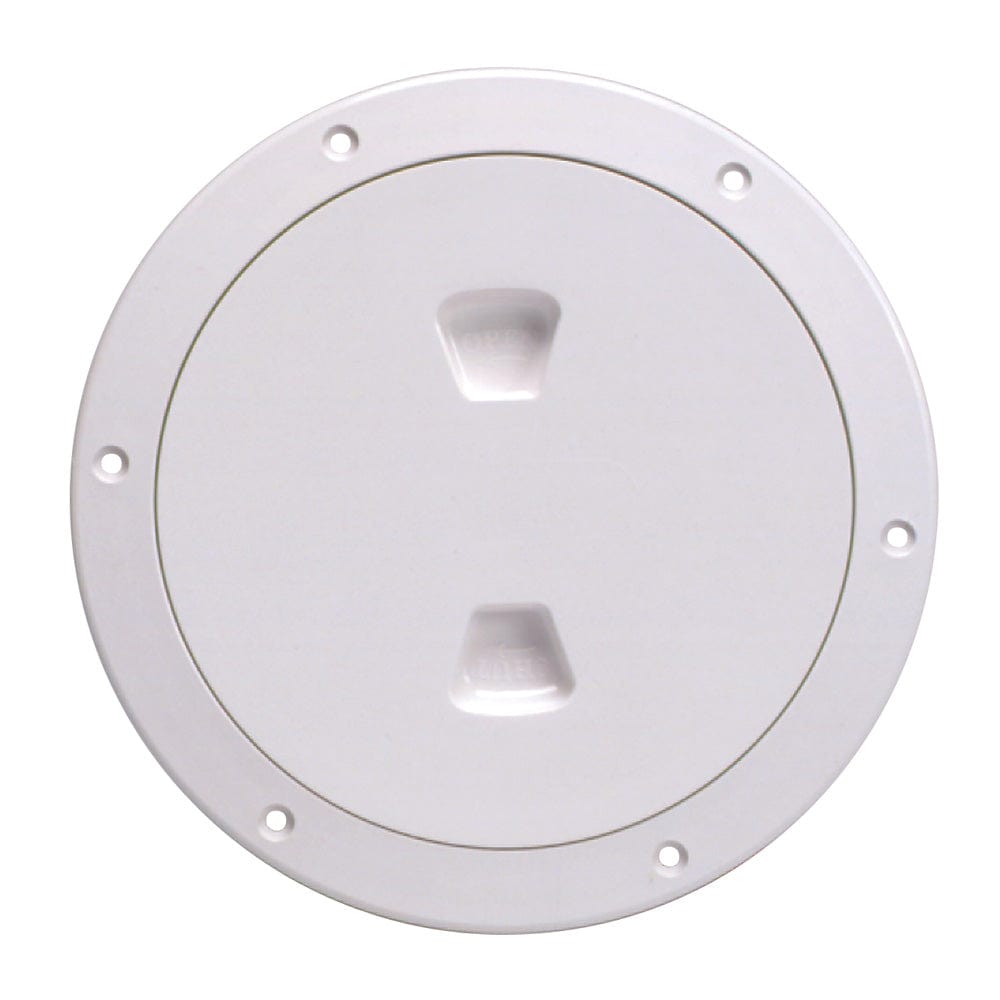 Beckson Marine Beckson 6" Smooth Center Screw-Out Deck Plate - White Marine Hardware