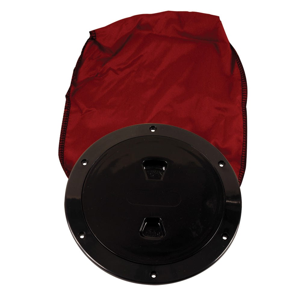 Beckson Marine Beckson 6" Stow-Away Deck Plate - Black w/12" Bag Marine Hardware