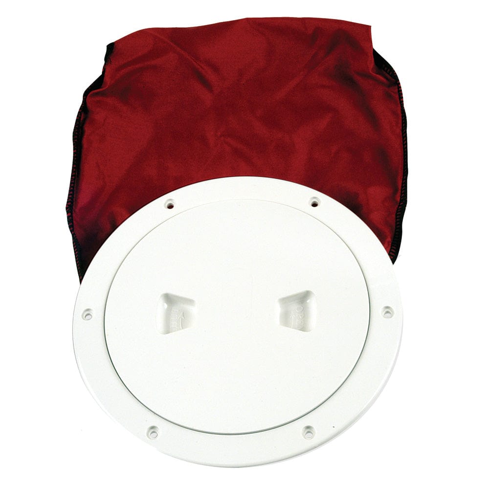 Beckson Marine Beckson 6" Stow-Away Deck Plate - White w/12" Bag Marine Hardware