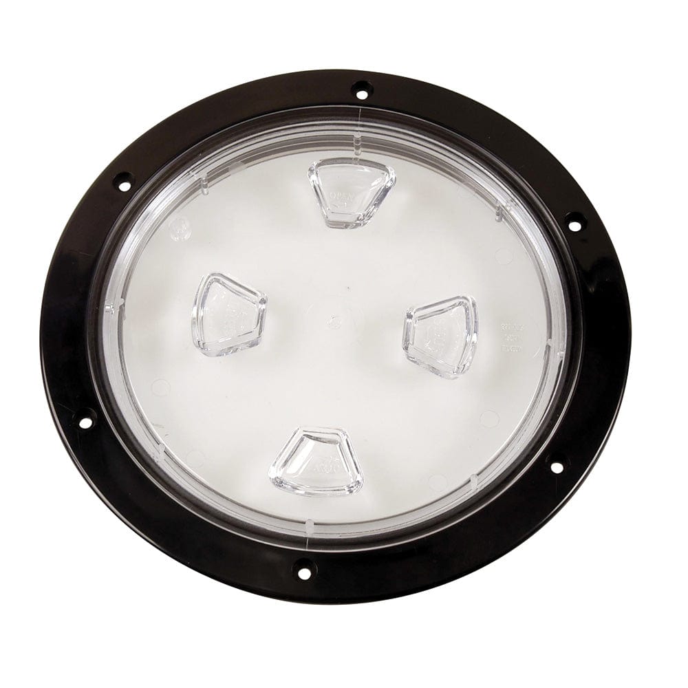Beckson Marine Beckson 8" Clear Center Screw-Out Deck Plate - Black Marine Hardware