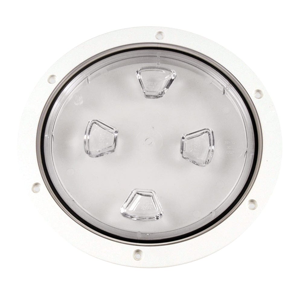 Beckson Marine Beckson 8" Clear Center Screw-Out Deck Plate - White Marine Hardware