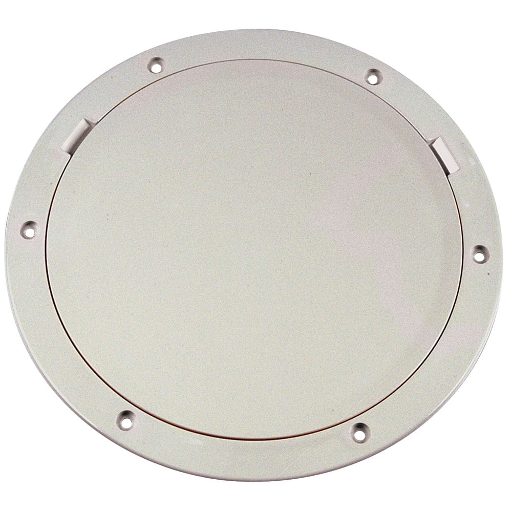 Beckson Marine Beckson 8" Smooth Center Pry-Out Deck Plate - White Marine Hardware