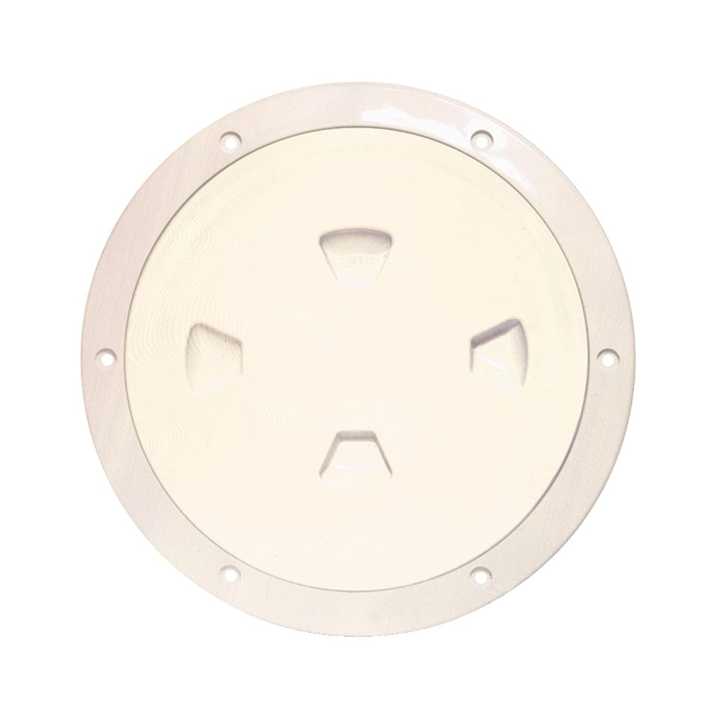 Beckson Marine Beckson 8" Smooth Center Screw-Out Deck Plate - Beige Marine Hardware