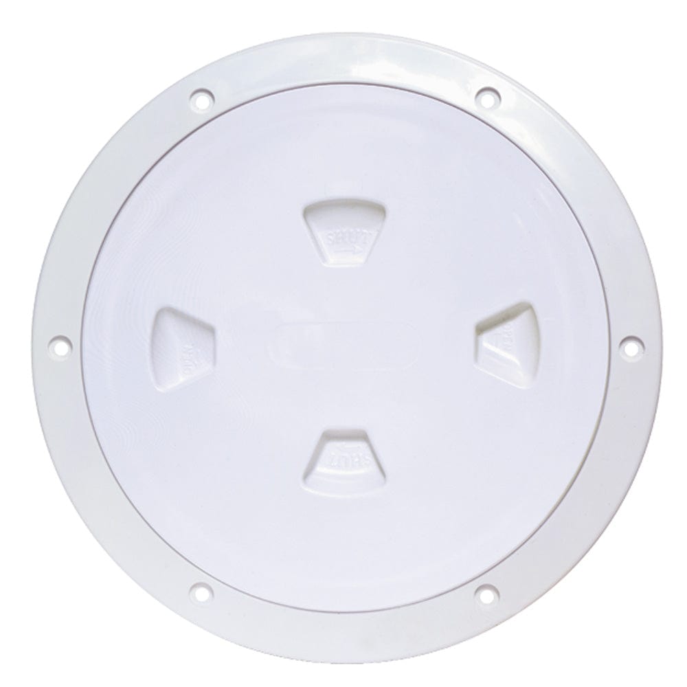Beckson Marine Beckson 8" Smooth Center Screw-Out Deck Plate - White Marine Hardware
