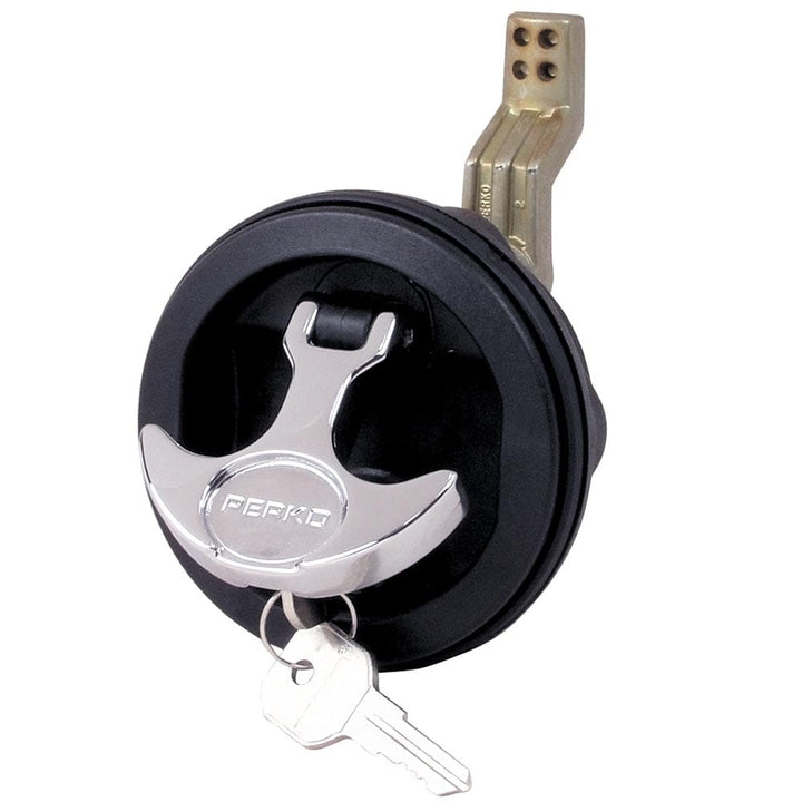 Perko Perko Surface Mount & Latch -  Black Body, Chrome Handle, Offset Cam Bar, 3/4" - 2-3/8" Marine Hardware