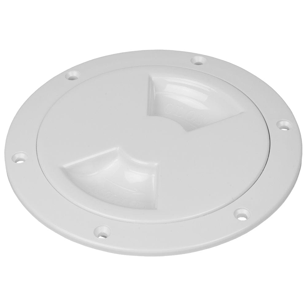 Sea-Dog Sea-Dog Quarter-Turn Smooth Deck Plate w/Internal Collar - White - 5" Marine Hardware