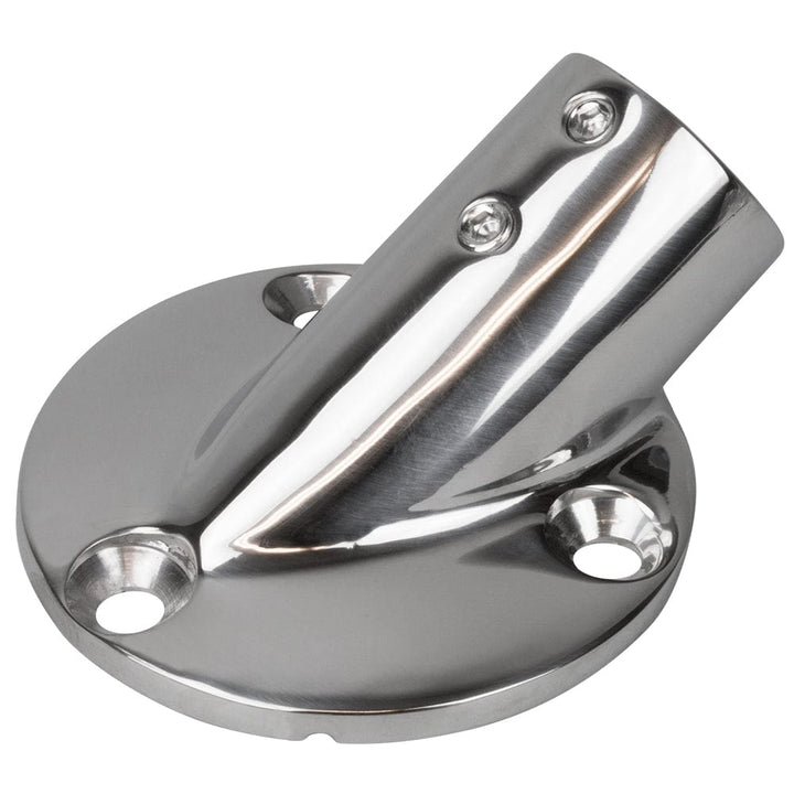 Sea-Dog Sea-Dog Rail Base Fitting 2-3/4" Round Base 30° 316 Stainless Steel - 1" OD Marine Hardware