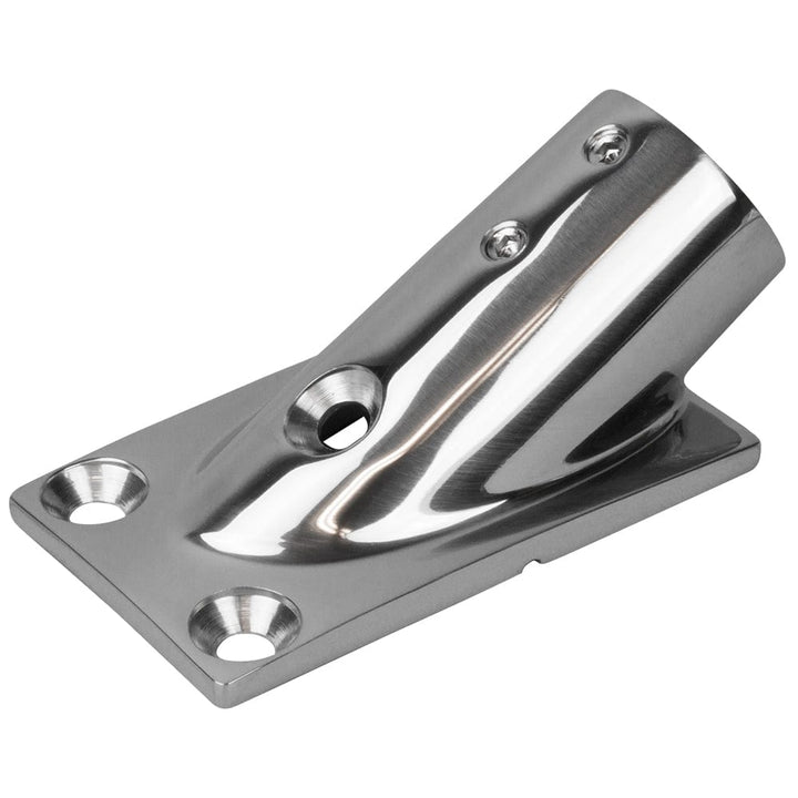 Sea-Dog Sea-Dog Rail Base Fitting Rectangular Base 30° 316 Stainless Steel 7/8" OD Marine Hardware